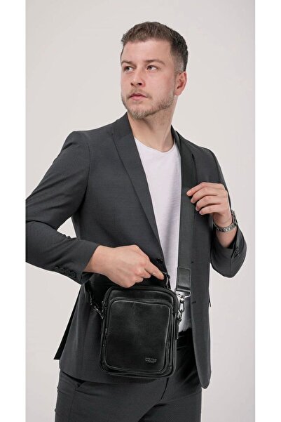 ÇÇS Genuine Leather Men's Handbag with Strap