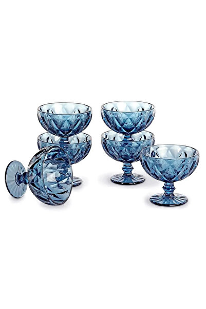 ABYZ Set of 6 Bleu glass ice cream cups, 300 ml, elegant model, ideal for des...