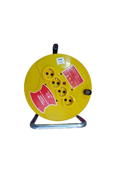 OEM Extension Cable Reel, 50m, 3 x 2.5 + Latex Protective Gloves, Red-Black