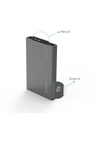 Orico 2518S3-GY, 2518S3, USB 3.0, Tool Free, 2.5 inci, gri