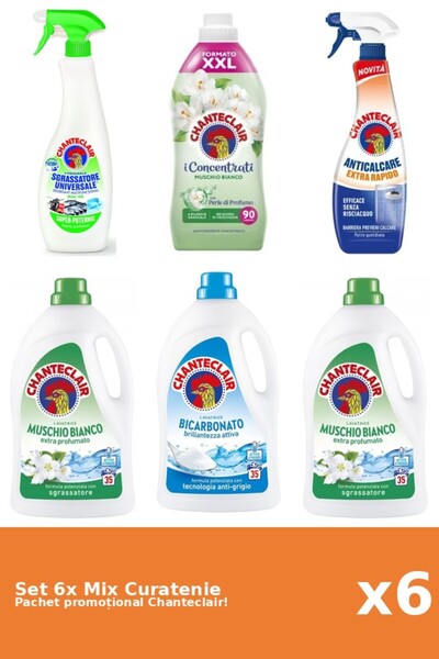 Chanteclair Set 6 Mix Curatenie Chanteclair: Lamaie, Bicarbonat, Rapid, Mosc Alb
