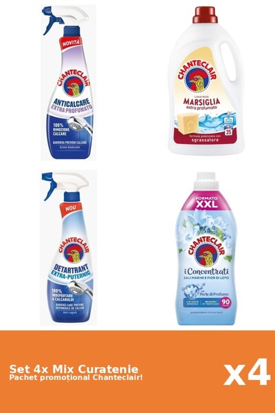 Chanteclair Set 4 Mix Curatenie Chanteclair: Lotus, Marsilia, Puternic, Parfumat