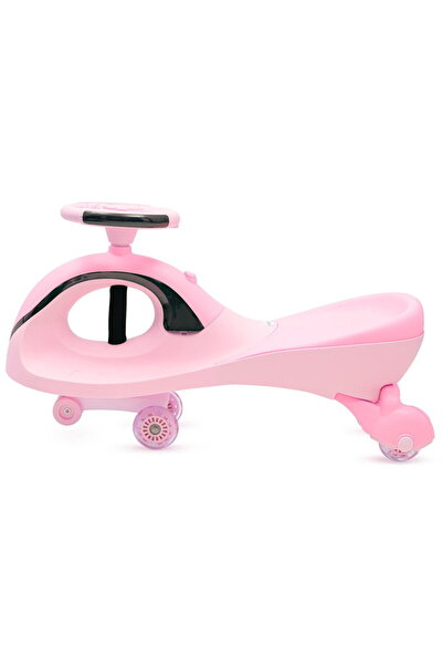 Babymix Mașinuță ride-on cu acționare gravitațională pentru copii, cu LED-uri, Baby Mix G-Force, roz pal