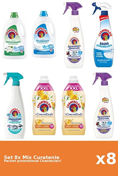 Chanteclair Set 8 Mix Curatenie Chanteclair: Bicarbonat, Clasic, Portocale, M...