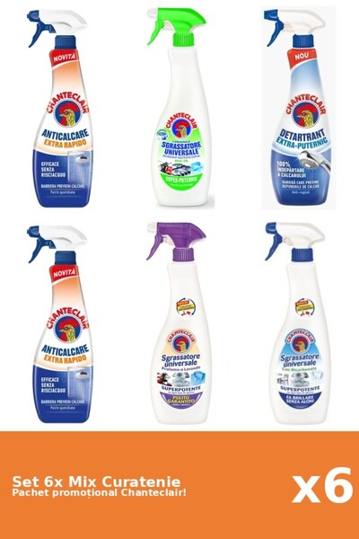Chanteclair Set 6 Mix Curatenie Chanteclair: Lamaie, Bicarbonat, Puternic, Ra...