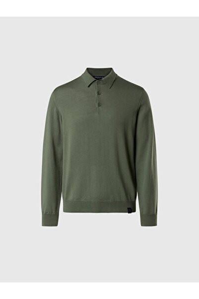 North Sails Merino Yün Polo Yaka Erkek Triko Kazak