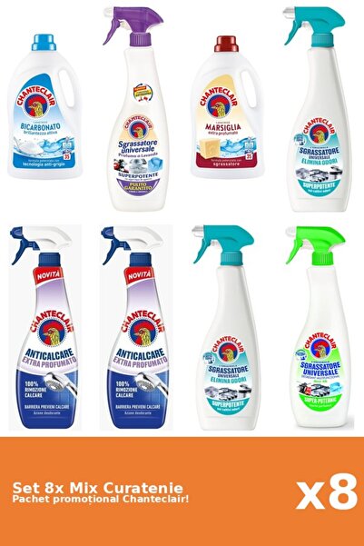 Chanteclair Set 8 Mix Curatenie Chanteclair: Lamaie, Bicarbonat, Parfumat, Mo...