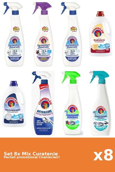 Chanteclair Set 8 Mix Curatenie Chanteclair: Lamaie, Bicarbonat, Clasic, Parf...