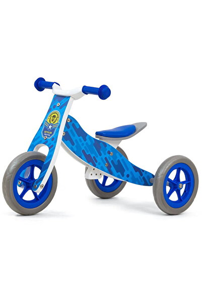 Milly Mally Bicicletă multifuncțională pentru bebeluși Cool Blue Army 2 în 1