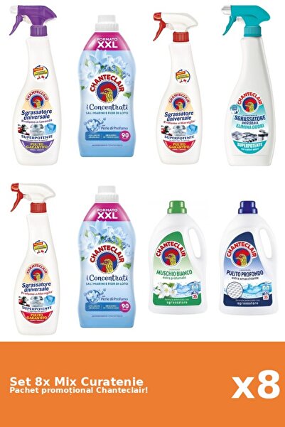 Chanteclair Set 8 Mix Curatenie Chanteclair: Lotus, Clasic, Mosc Alb, Marsili...