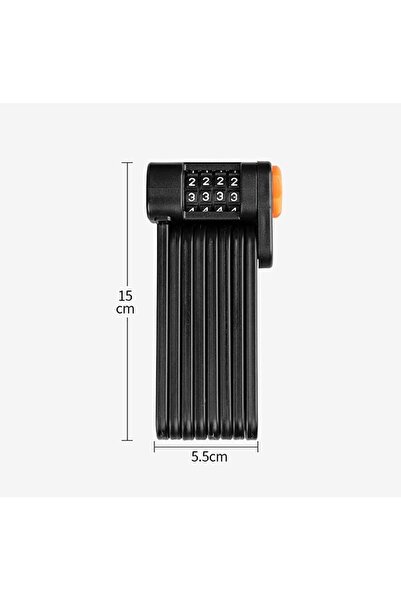 RZ Antifurt pliabil pentru bicicletă – 85 cm, oțel aliat, combinație 4 cifre,...