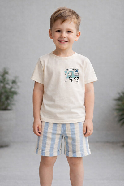 bebekpare Costum cu pantaloni scurți pentru băieți Business Machine B cu impr...