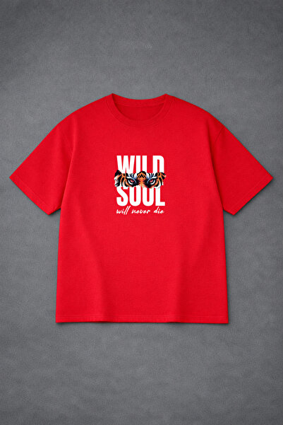VODEXA Tricou oversize unisex WILD SOUL imprimat 100% bumbac, croială confort...