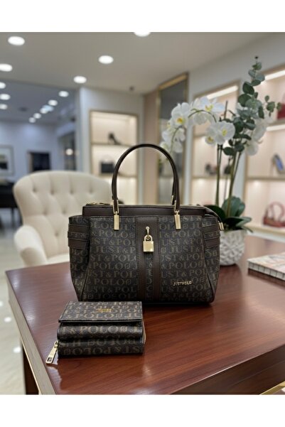 Just Polo Women's Handbag & Shoulder Bag Gold Detailed Special Design Bag + C...