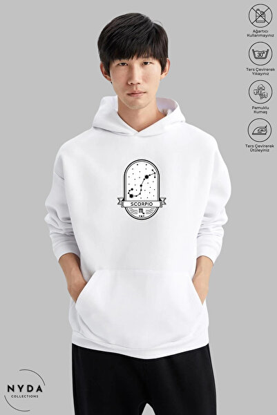 Nyda Collections Unisex Hoodie Μακρυμάνικο Scorpio Akrep με στάμπα και κουκού...