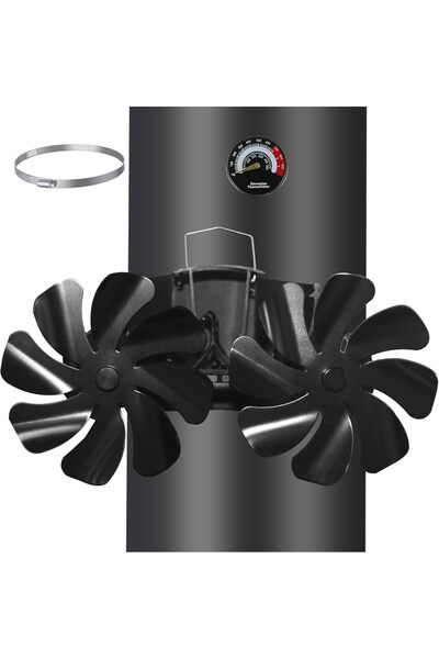 Fireplus Ventilator magnetic pentru șemineu Tomersun, fără electricitate cu 1...