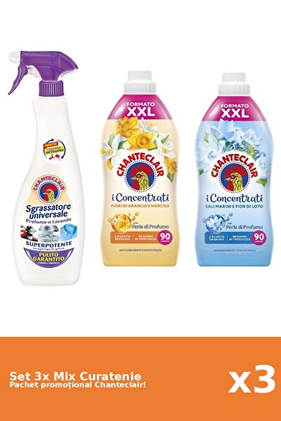 Chanteclair Set 3 Mix Curatenie Chanteclair: Lotus, Portocale, Mosc Alb