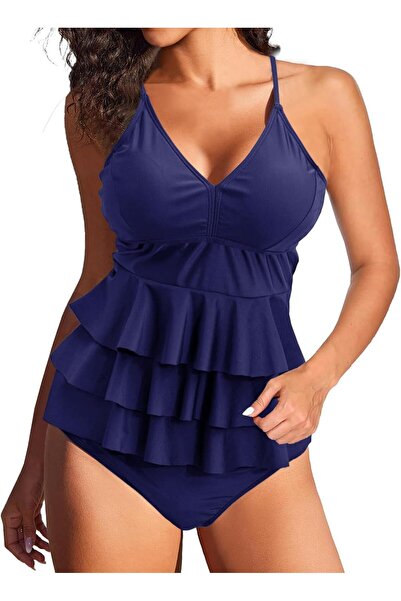 JFAN Women's Swimsuit Ruffles Tankini Bikini Women Sets Swimwear 2 Piece Push...