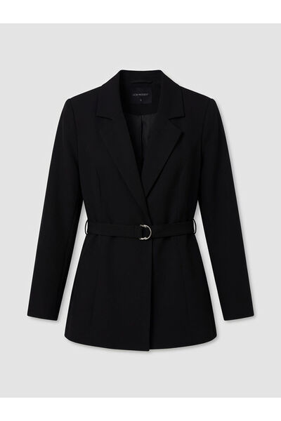 LC Waikiki Ermus Global dan Siyah Beli Kemerli Kadın Blazer Ceket
