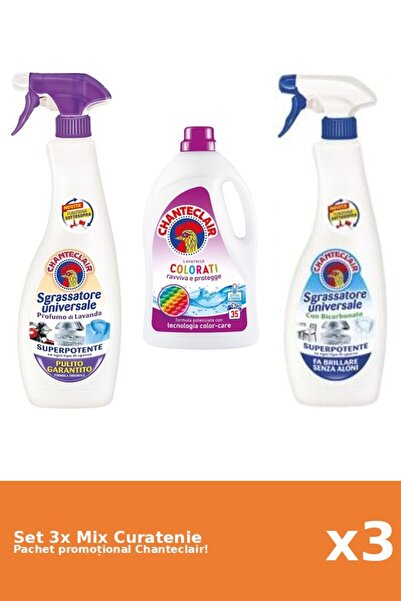 Chanteclair Set 3 Mix Curatenie Chanteclair: Bicarbonat, Color, Mosc Alb