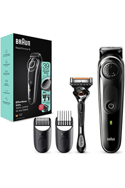 Braun Aparat de tuns barba Beard Trimmer BT3342, Wet&amp;Dry, buton rotativ d...