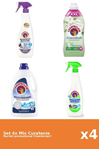 Chanteclair Set 4 Mix Curatenie Chanteclair: Lamaie, Clasic, Lavanda, Mosc Alb