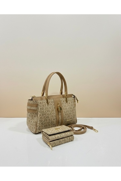 Just Polo Women's Handbag & Shoulder Bag Gold Detailed Special Design Bag + C...