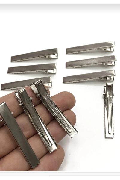 Esram Butik 10 Pieces Metal Alligator Clasp 4.5 cm - Clip Clasp - Pen Clasp