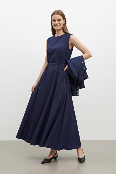 Puane Дамска рокля с къса яка и копчета - 12660ELB