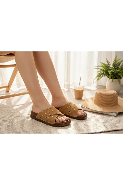 mersin md tekstil Women's Cross-Staple Shoes Stylish with Visual Appeal Slipper