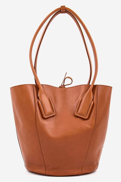 Bottega Veneta Women Leather Tote Bag 34 H x 27 L x 22 W cm, Brown