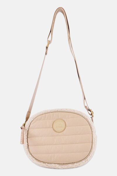 Pajar Women Faux Fur Round Shearling Cross Body Bag, Tan