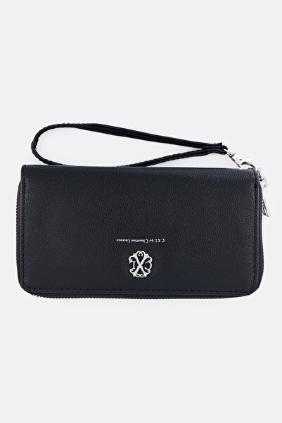 CXL by Christian Lacroix Women Brand Logo Double Zipper Wallet, Black