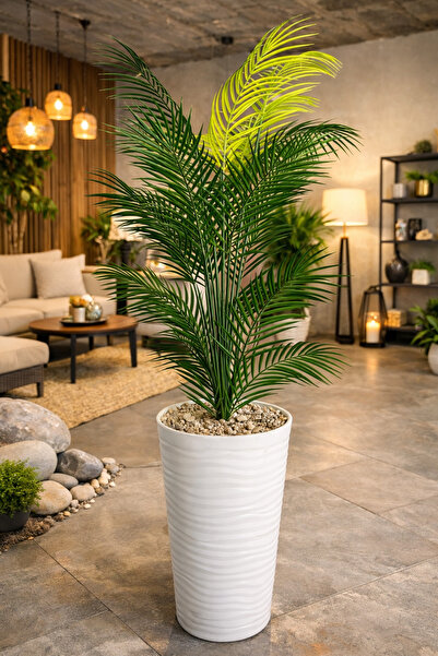 VENİV Yapay Areka Palmiyesi Ağacı Saksı ve Dekoratif Saksı Dahil 170 cm