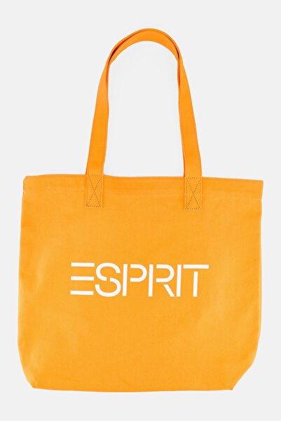 Esprit Women Brand Logo Tote Bag 40 H x 43 L x 10 W cm, Orange
