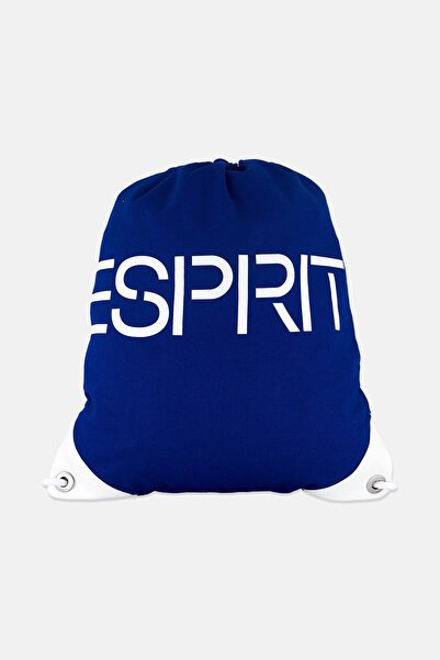 Esprit Men Brand Logo Drawstring Backpack With Pouch 46 H x 38 L x 2 W cm, Blue