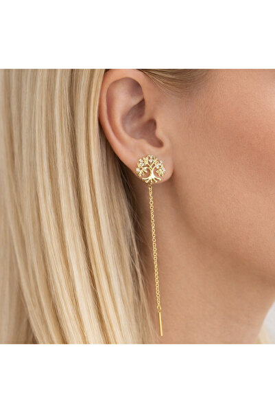 Milena Cercei Lungi Cu Fir Placati Cu Aur 14k in Doua Straturi ,aliaj hipoale...