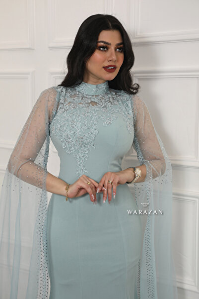 Warazan فستان استريتش مع أكمام تل بفصوص