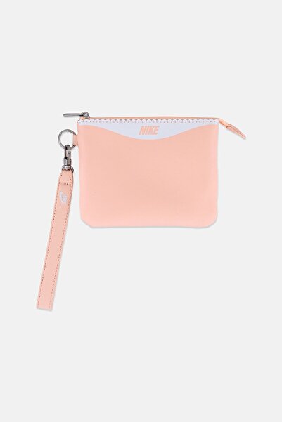 Nike محفظة يد نسائية بشعار ماركة، لون خوخي