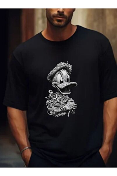 TİMİSİVA Tricou unisex supradimensionat ARTISTIC cu imprimeu guler rotund cu ...