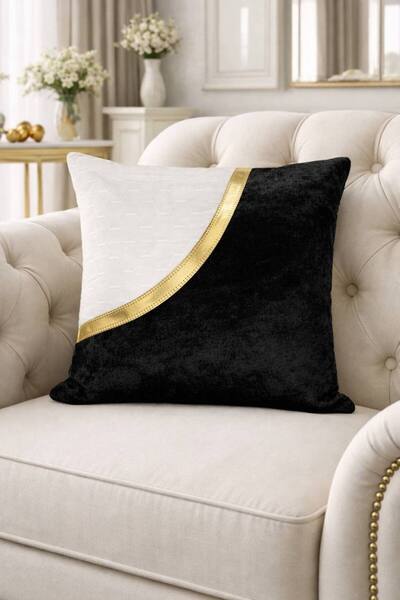 Diva Home لوكس بارليه جليتر مخمل جلد وتطريز على شكل قرص العسل غطاء وسادة 43x43