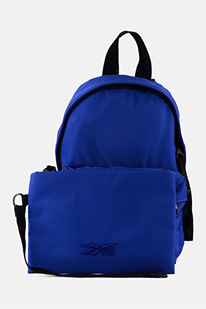 Reebok حقيبة ظهر نسائية من إم في بي بشعار مطرّز مع جيب، لون أزرق ملكي