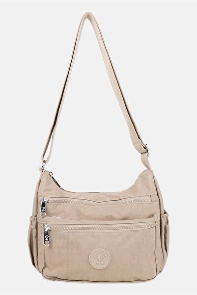 I Love Fashion Women Brand Logo Cross Body Bag, Taupe