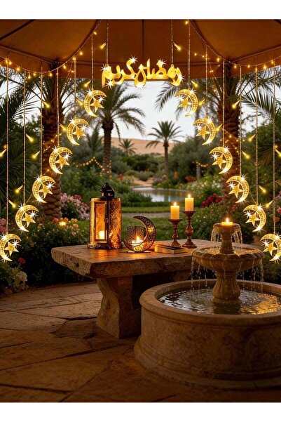 Topyich Ramadan Decorations Lights, 12 Moon and Star Shape Strings and A Rama...