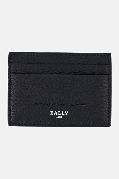 Bally حامل بطاقات بشعار ماركة رجالية، أسود