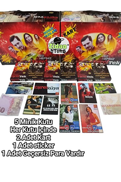 Emrah Gültekin Eşref Tek Dizi Kartları Koleksiyon Seti 5 Mini Kutu Kart-Stick...