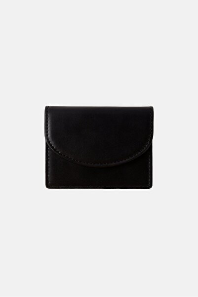Caracol Women Plain Flap With Card Holder 8 H x 11 L x 2 W cm, Black