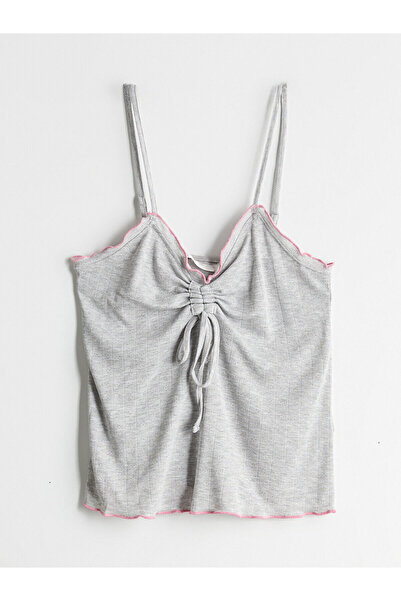 LC Waikiki قميص نوم نسائي من Vizyon New Season بياقة على شكل V ورباط