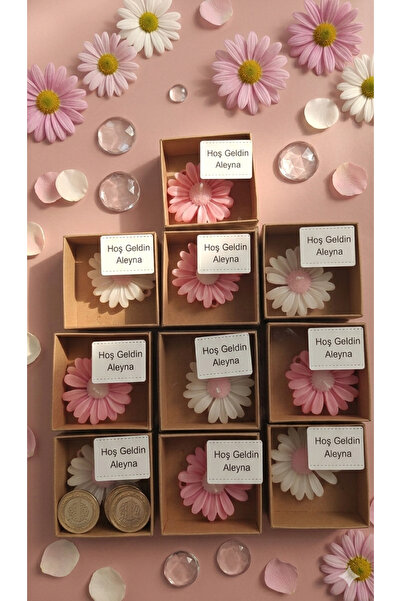 10 Adet Papatya Figürlü Kokulu Mum Hediyelik - Baby Shower, Bebek Mevlüdü, Doğum Günü Hediyesi