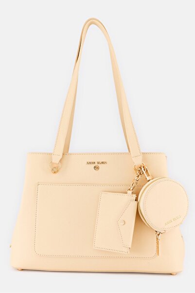 Anne Klein Women Brand Logo Handbag, Beige